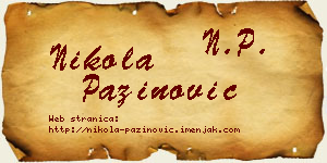 Nikola Pažinović vizit kartica